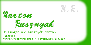 marton rusznyak business card