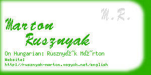 marton rusznyak business card